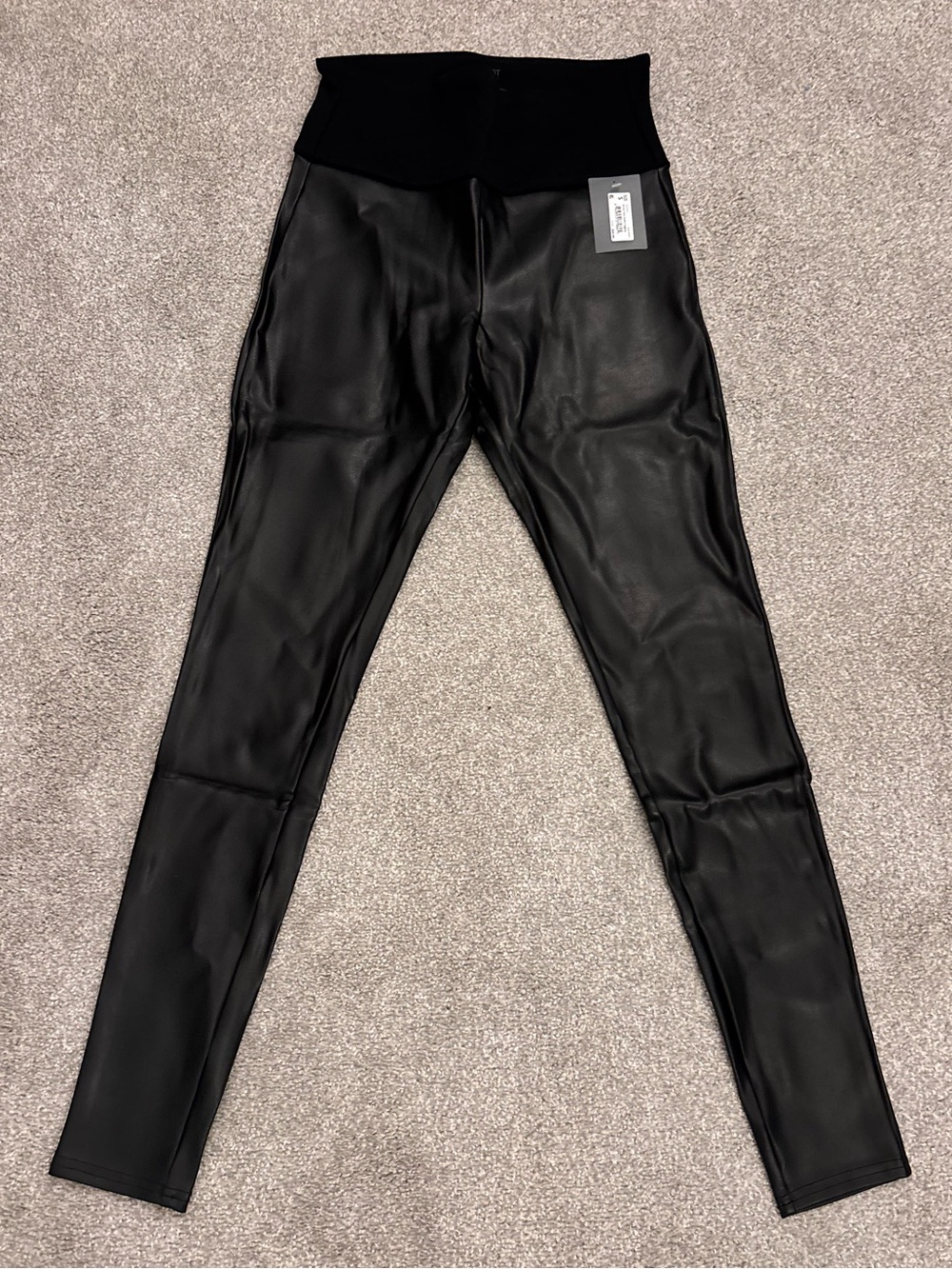 SPANX Black Faux-Leather High-Waist Leggings - NWT